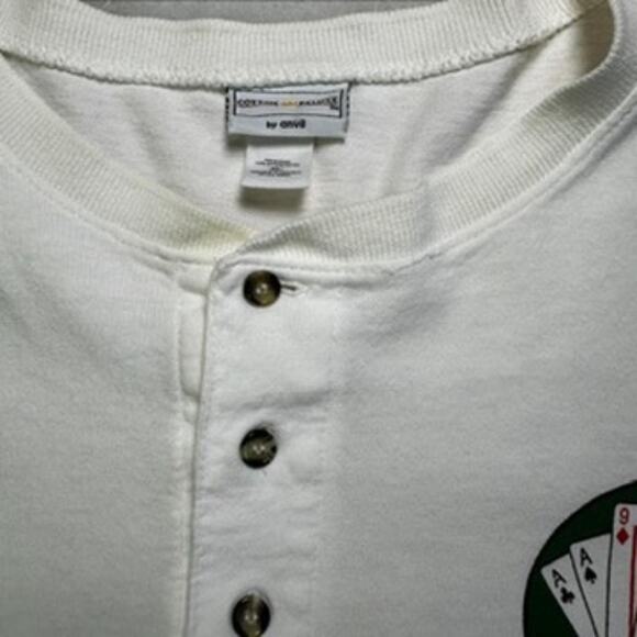 Vintage Biker Gang Henley Button "Deacons of Deadwood" Texas Shirt - Picture 4 of 5